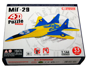 Воздушный транспорт: Модель истребителя МиГ-29 UA colors - конструктор, 1:144, 4D Master
