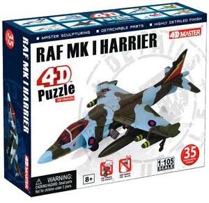 Пластмассовые конструкторы: Модель самолета RAF MK I Harrier , 1:105, 4D Master