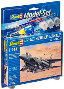 Модель для збірки Revell Model Set Винищувач F-15E STRIKE EAGLE & bombs 1: 144 (63972)