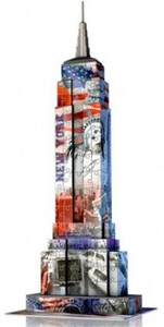 Тривимірні: 3D пазл Небоскреб Эмпайр Стейт Билдинг в цветах флага (216 эл.), Ravensburger