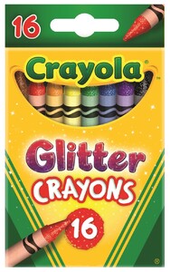 Товари для малювання: 16 блискучих воскової крейди Glitter Crayons Crayola (52-3716)