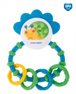 Розвивальні іграшки: Брязкальце-зубогризка Веселий сад Зелений равлик, Canpol babies