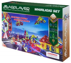 Игры и игрушки: Детский магнитный конструктор 166 деталей MagPlayer