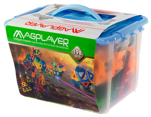 Ігри та іграшки: Дитячий магнітний конструктор 198 деталей MagPlayer