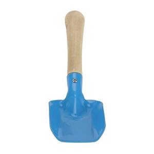 Металлическая лопатка с деревянной ручкой, синяя