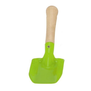 Металлическая лопатка с деревянной ручкой, зелёная