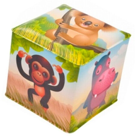 Погремушки и прорезыватели: Игрушка-кубик Африка с колокольчиком, Canpol babies