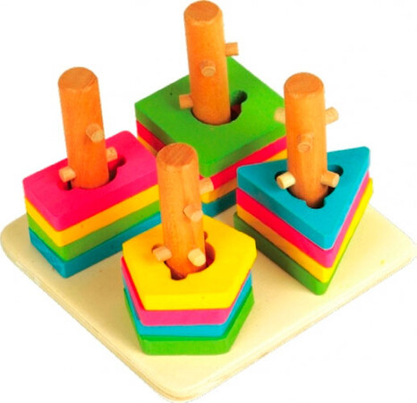 Кубики, пірамідки і сортери: Логический квадрат малый, Мир деревянных игрушек