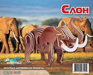 Дерев'яні конструктори: Маленький слон (колір), Мир деревянных игрушек