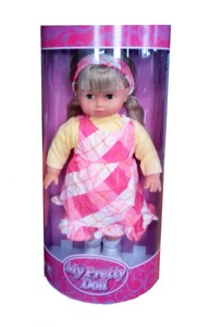 Куклы: Мягкая кукла в клетчатом сарафане, 40 см, Lotus Onda
