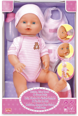 Куклы и аксессуары: Интерактивный пупс с розовыми аксессуарами, 38 см