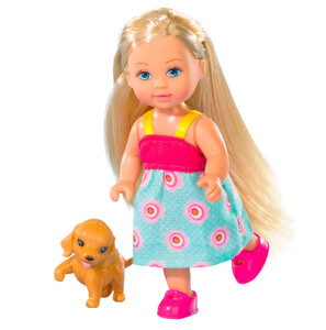 Куклы: Кукла Эви с щенком