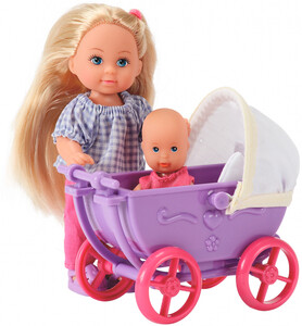 Ляльки: Еві з малюком у фіолетовій візку