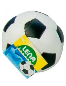 Мячи: Мяч футбольный мягкий (бело-черный), 10 см