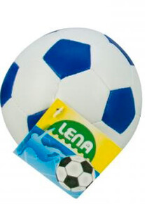 Мячи: Мяч футбольный мягкий (бело-синий), 10 см Lena