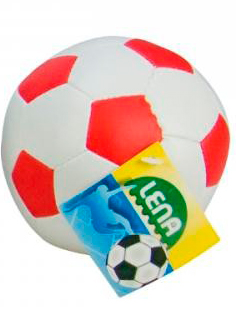 М'ячі: М'яч футбольний м'який (біло-червоний), 10 см