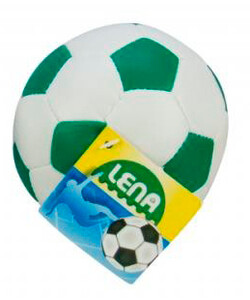 Спортивные игры: Мяч футбольный мягкий (бело-зеленый), 10 см Lena