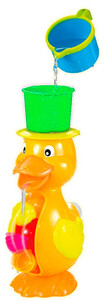 Развивающие игрушки: Игрушка для купания Уточка Водяное колесо (зеленая шляпа), BeBeLino, зеленая шляпа