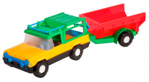 Ігри та іграшки: Авто-сафарі з червоним причепом - машинка