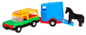 Ігри та іграшки: Авто-сафарі з причепом і конячкою