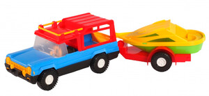 Игры и игрушки: Авто-сафари с прицепом и лодочкой - машинка