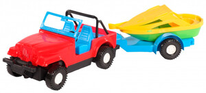 Игры и игрушки: Авто-джип с прицепом и лодочкой - машинка