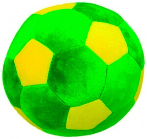 М'які іграшки: Подушка-3 М'ячик футбольний, салатовий з жовтими