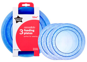Детская посуда и приборы: Тарелочки мелкие, набор из 3 штук, синие
