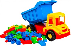 Міська та сільгосптехніка: Multi truck вантажівка з конструктором (синьо-жовта кабіна) (250-26360013), Wader