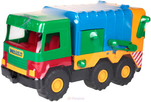 Городская и сельская техника: Middle Truck мусоровоз (зеленый), 42 см