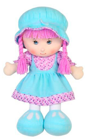 Ляльки і аксесуари: М'яконабивна лялька в спідничці (блакитний), 36 см