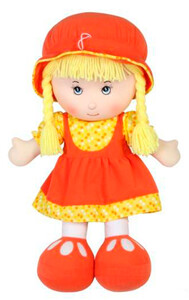Ігри та іграшки: М'яконабивна лялька в спідничці (червоний), 36 см
