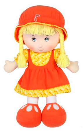 Куклы и аксессуары: Мягконабивная кукла в юбочке (красный), 36 см