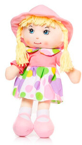 Ляльки: М'яконабивна лялька в капелюшку, 36 см (рожева)