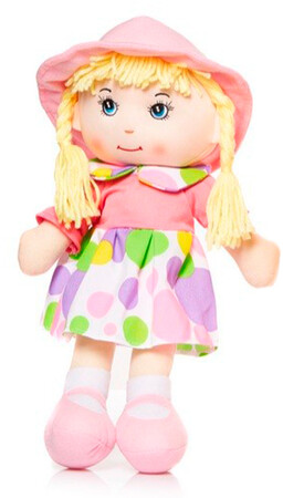 Куклы и аксессуары: Мягконабивная кукла в шляпке, 36 см (розовая)
