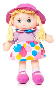 Ляльки: М'яконабивна лялька в капелюшку, 36 см (лілова)