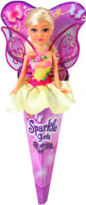 Куклы: Волшебная фея Бриана в желтом платье с роз. крыльями (25 см)