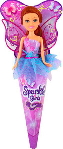Куклы: Волшебная фея Николь в сиренево-голубом платье с роз. крыльями (25 см)