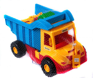 Строительная техника: Грузовик с трактором (желтый-синий), 38 см