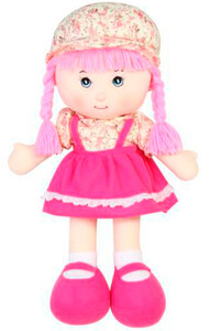 М'яконабивна лялька з косичками (рожевий), 51 см
