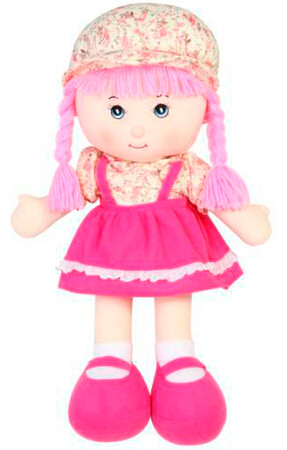 Ляльки і аксесуари: М'яконабивна лялька з косичками (рожевий), 51 см