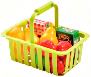 Игрушечная посуда и еда: Корзина для супермаркета (зеленая), Ecoiffier