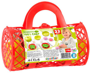 Іграшковий посуд та їжа: Набір посуду в сумці (червоний), Ecoiffier