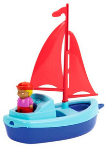 Игры и игрушки: Парусная лодка с матросом (голубая)