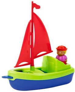 Игрушки для ванны: Парусная лодка с матросом (зеленая)