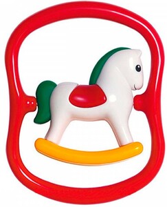Развивающие игрушки: Погремушка Вращающийся пони (красная)