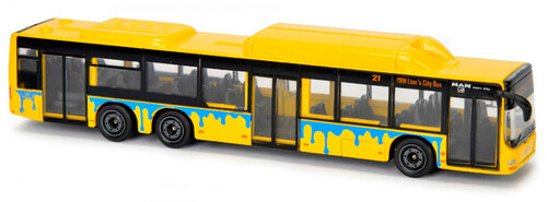 Автобуси: Міський автобус, металевий, MAN Lion's City Bus C (жовтий), 13 см