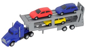 Машинки: Автотранспортер (синий) и 3 машинки Dickie Toys