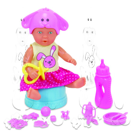 Куклы и аксессуары: Пупс мини NBB с аксессуарами, 12 см, Друзья животных, зайчик New Born Baby