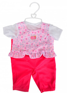 Одежда и аксессуары: Комбинезон с красными штанишками и аксессуары для пупса 38-43 см New Born Baby